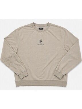 Roark Crewneck Sweatshirt Men’s XL Beige Pullover Fleece Logo Casual
